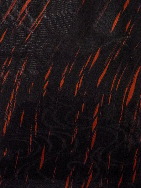 画像7: N0920R  女性用 羽織  シルク(正絹)   黒, 花 【中古】 【USED】 【リサイクル】 ★★★☆☆ (7)