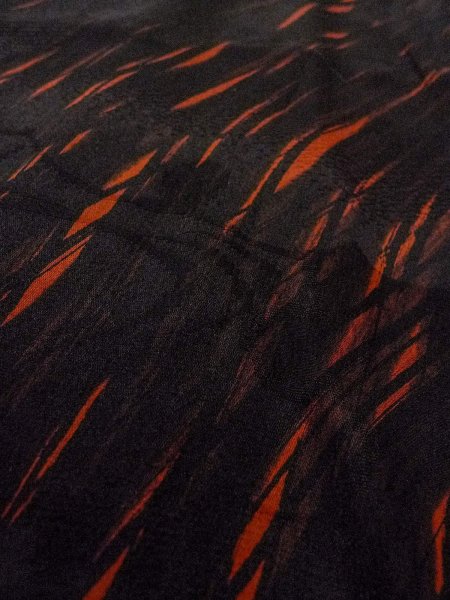 画像10: N0920R  女性用 羽織  シルク(正絹)   黒, 花 【中古】 【USED】 【リサイクル】 ★★★☆☆ (10)