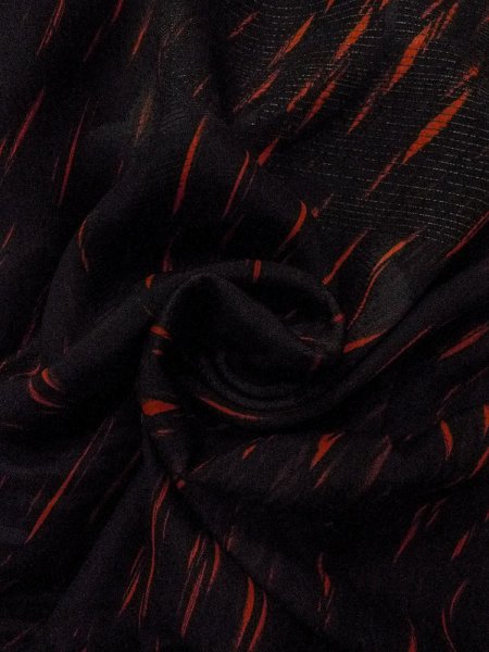 画像11: N0920R  女性用 羽織  シルク(正絹)   黒, 花 【中古】 【USED】 【リサイクル】 ★★★☆☆ (11)