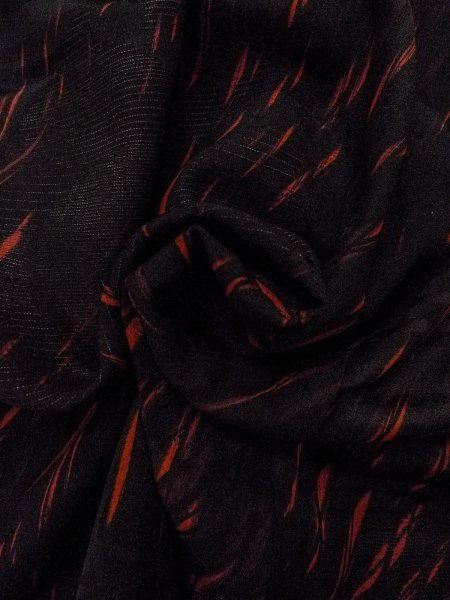 画像12: N0920R  女性用 羽織  シルク(正絹)   黒, 花 【中古】 【USED】 【リサイクル】 ★★★☆☆ (12)