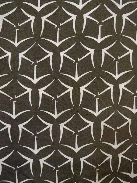 画像3: N0920S  女性用 羽織 折り鶴柄 シルク(正絹)  深い オリーブ, 七宝 【中古】 【USED】 【リサイクル】 ★★☆☆☆ (3)