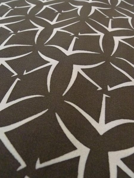 画像8: N0920S  女性用 羽織 折り鶴柄 シルク(正絹)  深い オリーブ, 七宝 【中古】 【USED】 【リサイクル】 ★★☆☆☆ (8)