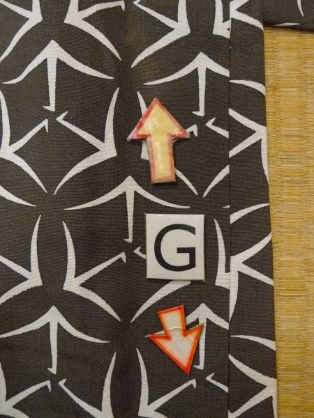 画像20: N0920S  女性用 羽織 折り鶴柄 シルク(正絹)  深い オリーブ, 七宝 【中古】 【USED】 【リサイクル】 ★★☆☆☆ (20)