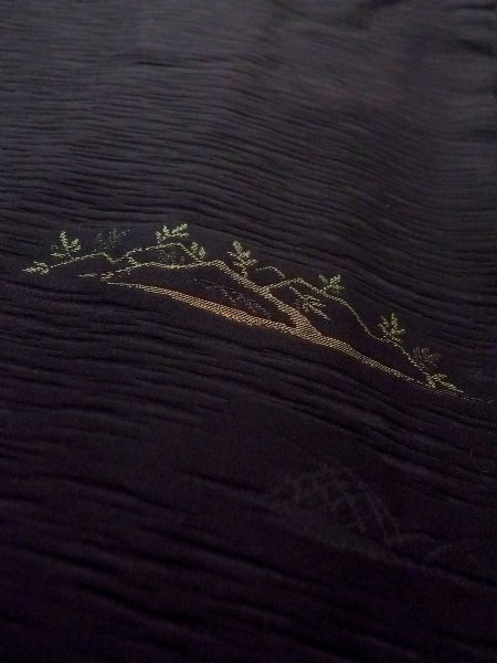 画像10: N0920X Mint  女性用 羽織  シルク(正絹)   黒, 草 【中古】 【USED】 【リサイクル】 ★★★★☆ (10)