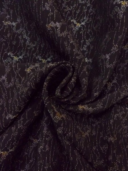 画像9: N0920Z Mint  女性用 羽織  シルク(正絹)   黒, 抽象的模様 【中古】 【USED】 【リサイクル】 ★★★★☆ (9)