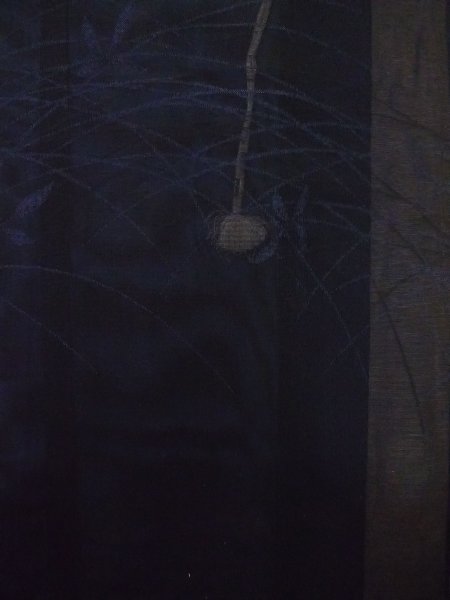 画像5: N0921A  女性用 羽織  シルク(正絹)   黒, 花 【中古】 【USED】 【リサイクル】 ★★★☆☆ (5)