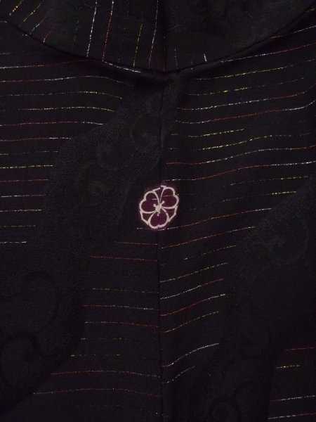 画像3: N0921B Mint  女性用 羽織  シルク(正絹)   黒, 縞 【中古】 【USED】 【リサイクル】 ★★★★☆ (3)