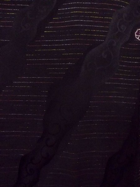 画像4: N0921B Mint  女性用 羽織  シルク(正絹)   黒, 縞 【中古】 【USED】 【リサイクル】 ★★★★☆ (4)