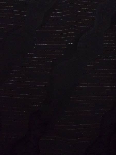 画像5: N0921B Mint  女性用 羽織  シルク(正絹)   黒, 縞 【中古】 【USED】 【リサイクル】 ★★★★☆ (5)