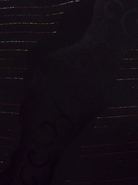 画像6: N0921B Mint  女性用 羽織  シルク(正絹)   黒, 縞 【中古】 【USED】 【リサイクル】 ★★★★☆ (6)