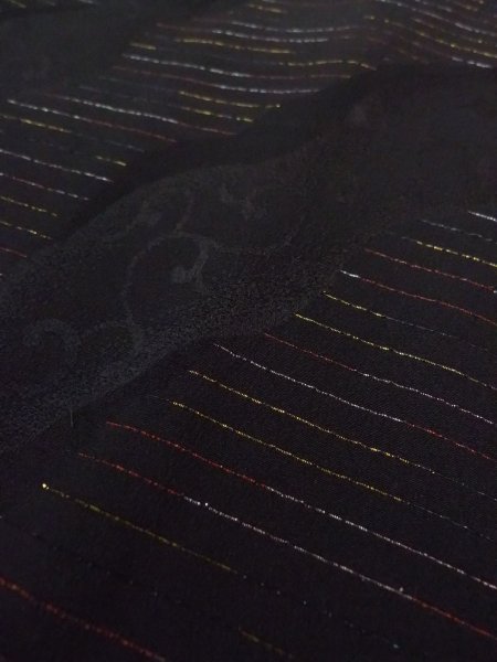 画像9: N0921B Mint  女性用 羽織  シルク(正絹)   黒, 縞 【中古】 【USED】 【リサイクル】 ★★★★☆ (9)