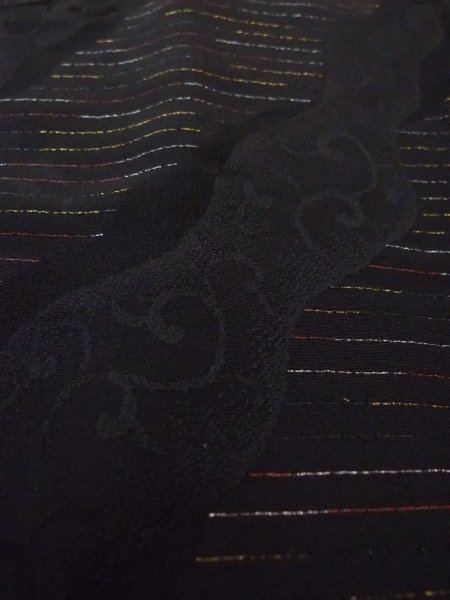 画像10: N0921B Mint  女性用 羽織  シルク(正絹)   黒, 縞 【中古】 【USED】 【リサイクル】 ★★★★☆ (10)