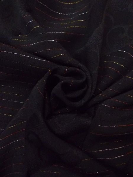 画像12: N0921B Mint  女性用 羽織  シルク(正絹)   黒, 縞 【中古】 【USED】 【リサイクル】 ★★★★☆ (12)