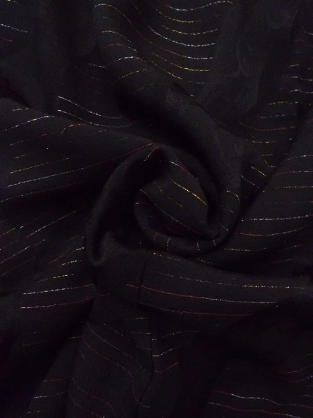 画像13: N0921B Mint  女性用 羽織  シルク(正絹)   黒, 縞 【中古】 【USED】 【リサイクル】 ★★★★☆ (13)