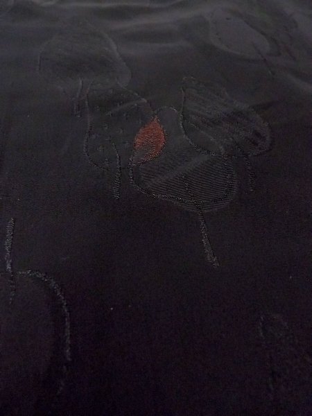 画像11: N0921C  女性用 羽織  シルク(正絹)   黒, 葉 【中古】 【USED】 【リサイクル】 ★★★☆☆ (11)