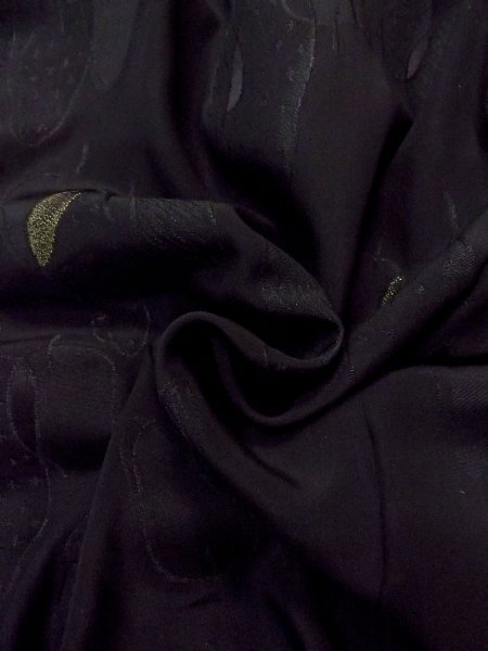 画像12: N0921C  女性用 羽織  シルク(正絹)   黒, 葉 【中古】 【USED】 【リサイクル】 ★★★☆☆ (12)