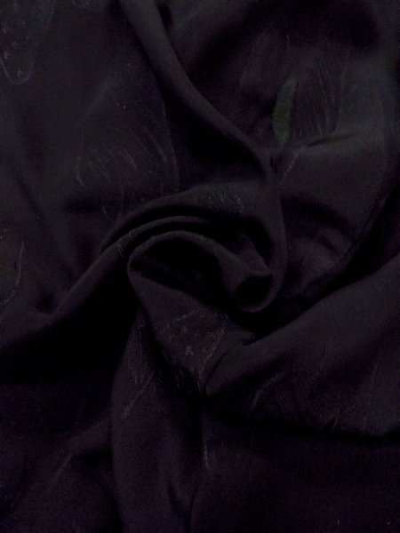 画像13: N0921C  女性用 羽織  シルク(正絹)   黒, 葉 【中古】 【USED】 【リサイクル】 ★★★☆☆ (13)