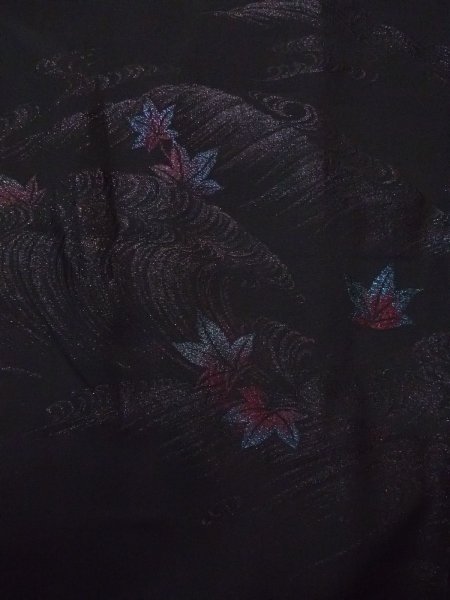 画像4: N0921D Mint  女性用 羽織  シルク(正絹)   黒, もみじ 【中古】 【USED】 【リサイクル】 ★★★★☆ (4)