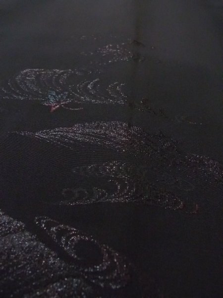 画像8: N0921D Mint  女性用 羽織  シルク(正絹)   黒, もみじ 【中古】 【USED】 【リサイクル】 ★★★★☆ (8)