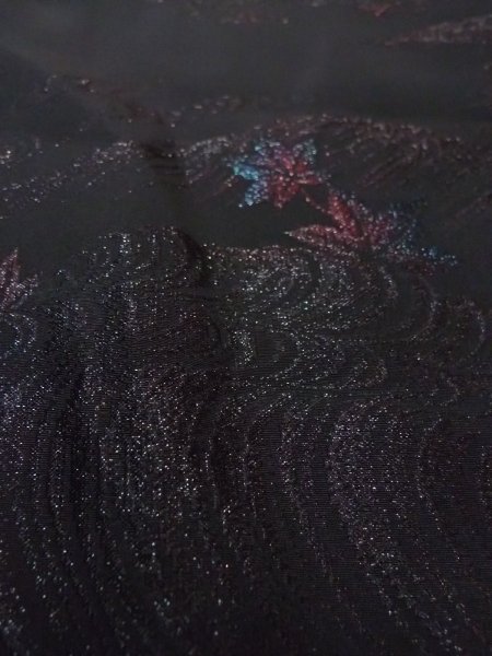 画像9: N0921D Mint  女性用 羽織  シルク(正絹)   黒, もみじ 【中古】 【USED】 【リサイクル】 ★★★★☆ (9)