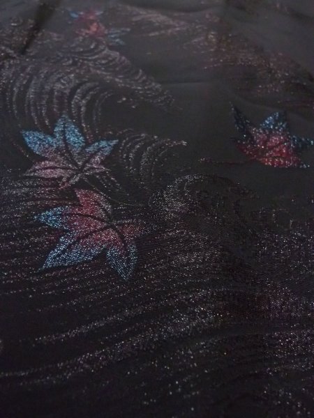 画像10: N0921D Mint  女性用 羽織  シルク(正絹)   黒, もみじ 【中古】 【USED】 【リサイクル】 ★★★★☆ (10)