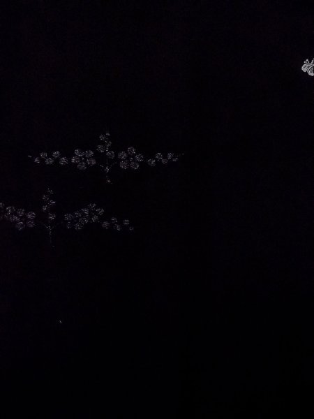 画像4: N0930D 女性用羽織  シルク(正絹) 黒, 梅 【中古】【USED】【リサイクル】 ★★★☆☆【N0930D】 (4)