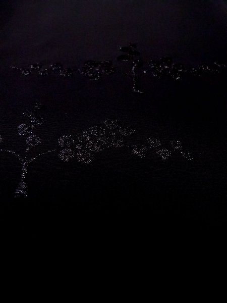 画像9: N0930D 女性用羽織  シルク(正絹) 黒, 梅 【中古】【USED】【リサイクル】 ★★★☆☆【N0930D】 (9)