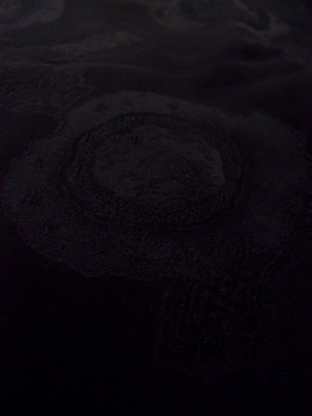 画像11: N0930E 女性用羽織  シルク(正絹) 黒, 雪輪 【中古】【USED】【リサイクル】 ★★★☆☆【N0930E】 (11)