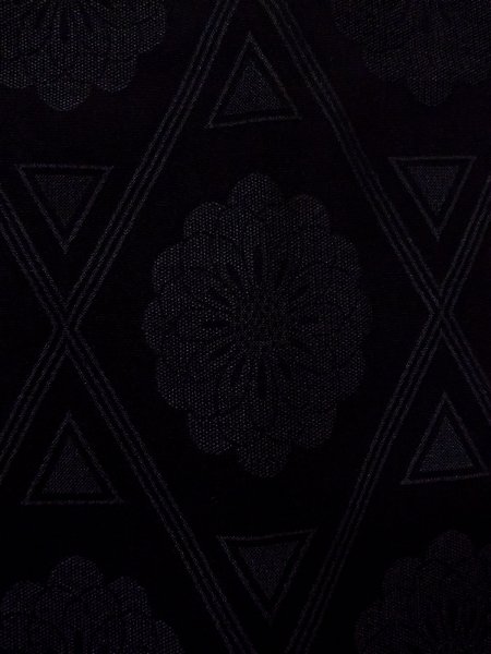 画像6: N0930F 女性用羽織  シルク（正絹） 黒, 菊 【中古】【USED】【リサイクル】 ★★☆☆☆【N0930F】 (6)