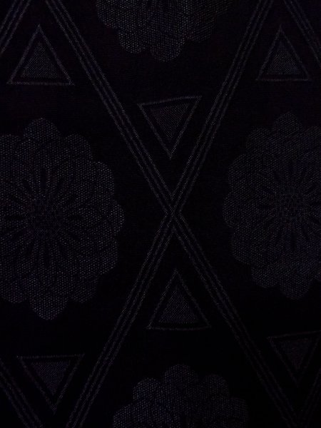 画像7: N0930F 女性用羽織  シルク（正絹） 黒, 菊 【中古】【USED】【リサイクル】 ★★☆☆☆【N0930F】 (7)