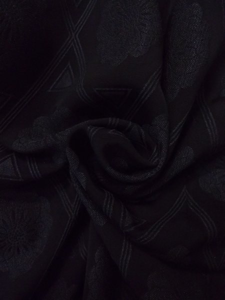 画像12: N0930F 女性用羽織  シルク（正絹） 黒, 菊 【中古】【USED】【リサイクル】 ★★☆☆☆【N0930F】 (12)