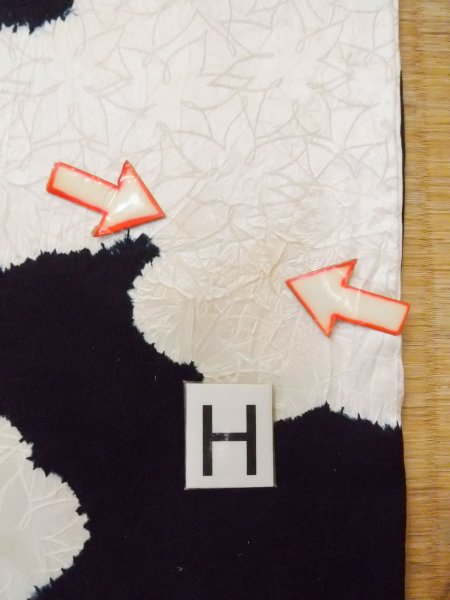 画像21: N0930I 女性用羽織  シルク（正絹） 光沢のある黒, 雲 【中古】【USED】【リサイクル】 ★★☆☆☆【N0930I】 (21)