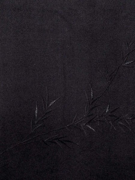 画像4: N0930M 女性用羽織  シルク(正絹) 黒, 草 【中古】【USED】【リサイクル】 ★★★★☆【N0930M】 (4)