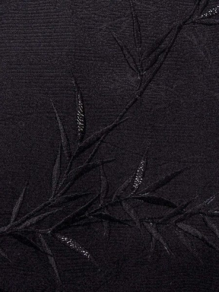 画像5: N0930M 女性用羽織  シルク(正絹) 黒, 草 【中古】【USED】【リサイクル】 ★★★★☆【N0930M】 (5)