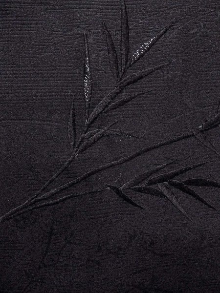 画像7: N0930M 女性用羽織  シルク(正絹) 黒, 草 【中古】【USED】【リサイクル】 ★★★★☆【N0930M】 (7)