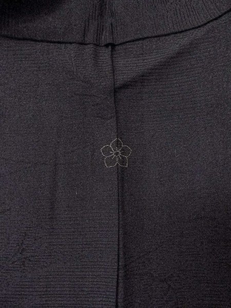 画像8: N0930M 女性用羽織  シルク(正絹) 黒, 草 【中古】【USED】【リサイクル】 ★★★★☆【N0930M】 (8)