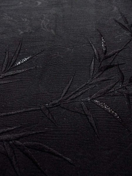 画像10: N0930M 女性用羽織  シルク(正絹) 黒, 草 【中古】【USED】【リサイクル】 ★★★★☆【N0930M】 (10)