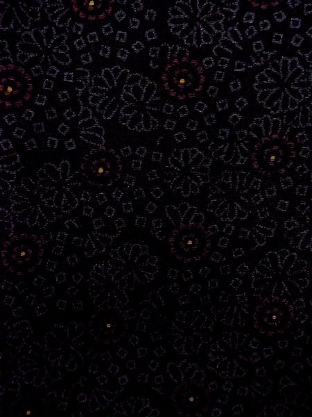 画像5: N0930O 女性用羽織  シルク(正絹) 黒, 花 【中古】【USED】【リサイクル】 ★★★★☆【N0930O】 (5)