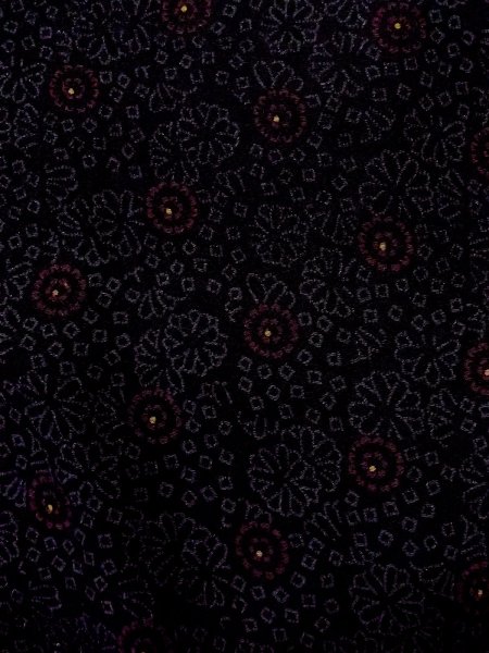 画像6: N0930O 女性用羽織  シルク(正絹) 黒, 花 【中古】【USED】【リサイクル】 ★★★★☆【N0930O】 (6)