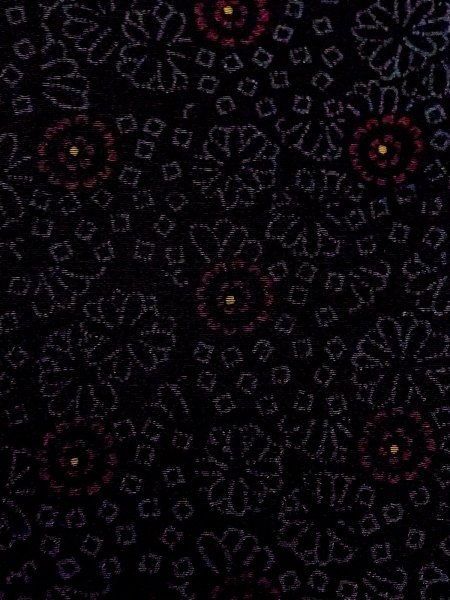 画像7: N0930O 女性用羽織  シルク(正絹) 黒, 花 【中古】【USED】【リサイクル】 ★★★★☆【N0930O】 (7)