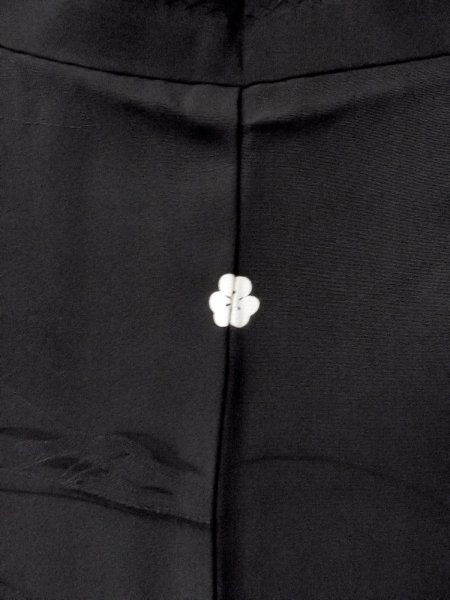 画像3: N0930T 女性用羽織  シルク（正絹） 黒, 草 【中古】【USED】【リサイクル】 ★★★☆☆【N0930T】 (3)