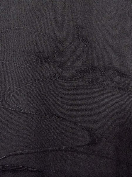 画像8: N0930T 女性用羽織  シルク（正絹） 黒, 草 【中古】【USED】【リサイクル】 ★★★☆☆【N0930T】 (8)