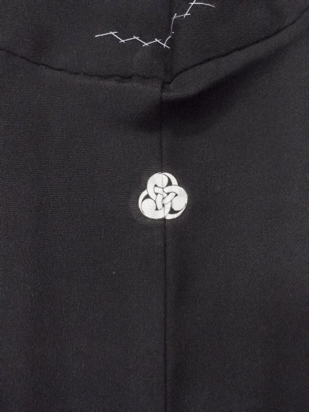 画像3: N0930U 女性用羽織  シルク(正絹) 黒,  【中古】【USED】【リサイクル】 ★★★☆☆【N0930U】 (3)