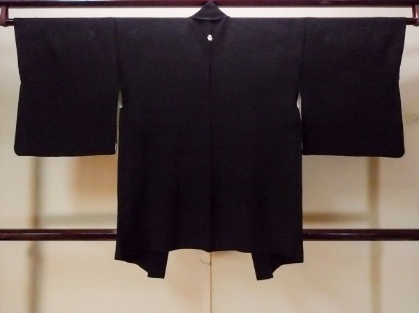 画像2: N0930V 女性用羽織  シルク(正絹) 黒,  【中古】【USED】【リサイクル】 ★★★☆☆【N0930V】 (2)