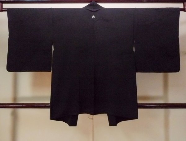 画像2: N0930W 女性用羽織  シルク(正絹) 黒, チェック柄 【中古】【USED】【リサイクル】 ★★★★☆【N0930W】 (2)