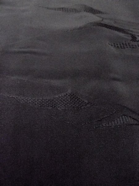 画像10: N0930W 女性用羽織  シルク(正絹) 黒, チェック柄 【中古】【USED】【リサイクル】 ★★★★☆【N0930W】 (10)