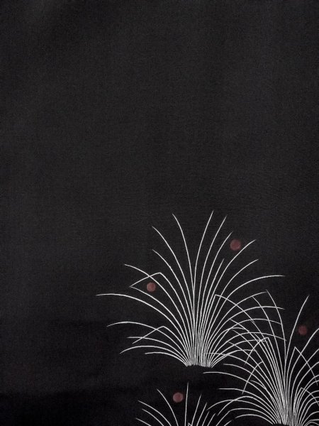 画像3: N0930X 女性用羽織  シルク(正絹) 淡い黒, 草 【中古】【USED】【リサイクル】 ★★★☆☆【N0930X】 (3)