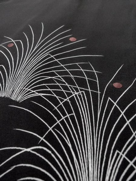 画像8: N0930X 女性用羽織  シルク(正絹) 淡い黒, 草 【中古】【USED】【リサイクル】 ★★★☆☆【N0930X】 (8)