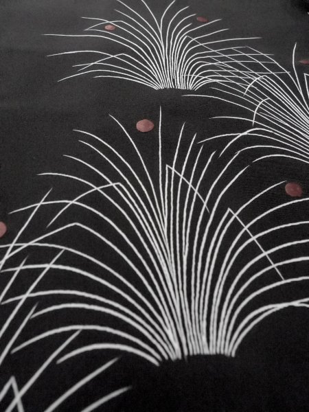 画像9: N0930X 女性用羽織  シルク(正絹) 淡い黒, 草 【中古】【USED】【リサイクル】 ★★★☆☆【N0930X】 (9)