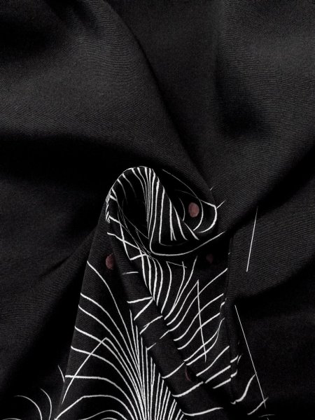 画像11: N0930X 女性用羽織  シルク(正絹) 淡い黒, 草 【中古】【USED】【リサイクル】 ★★★☆☆【N0930X】 (11)